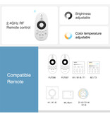 MiLight Mi-Light 12Watt Dimmbarer Dual White LED 2.4G RF schwenkbarer Einbaustrahler 220V. Matt Weiß ⌀108.3mm