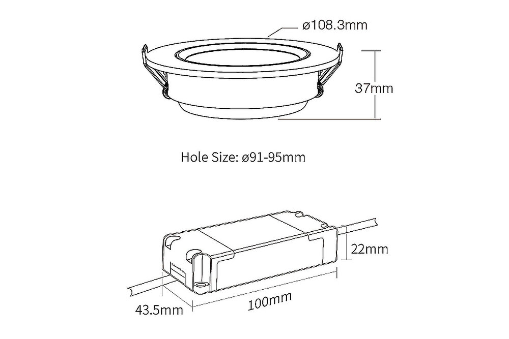 MiLight Mi-Light 12Watt Dimmbarer Dual White LED 2.4G RF schwenkbarer Einbaustrahler 220V. Matt Weiß ⌀108.3mm