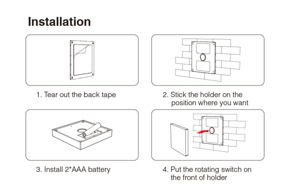 MiLight Schwarzer MiLight RGB+ DualWhite (RGB+CT) Touch Wall Controller Aufputz, 4-Zonen, RF, 2xAAA