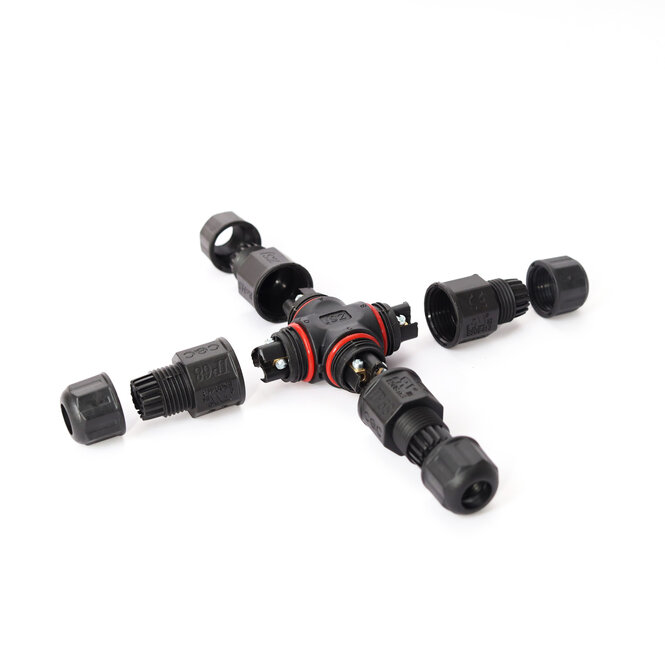 MiLight Wasserdichter X-Steckverbinder 3-Leiter mit Gewinde - lötfrei IP68