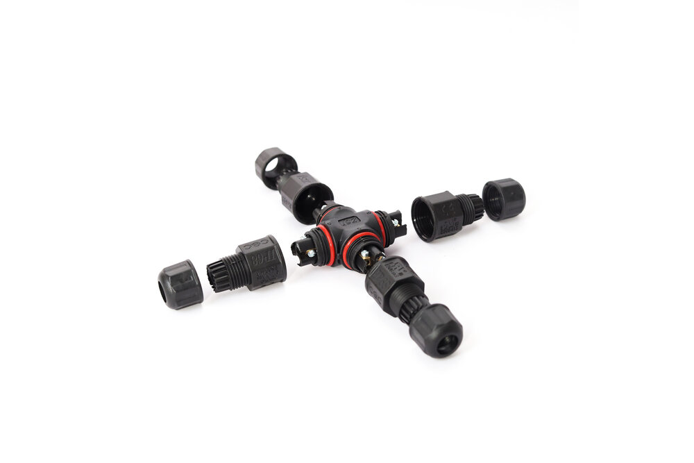 MiLight Wasserdichter X-Steckverbinder 3-Leiter mit Gewinde - lötfrei IP68