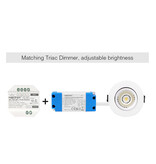 MiLight Mi-Light 6Watt Dimmbarer Warmweiß 2700K LED Triac kippbarer Einbaustrahler 220V. Mattes Weiß ⌀90mm