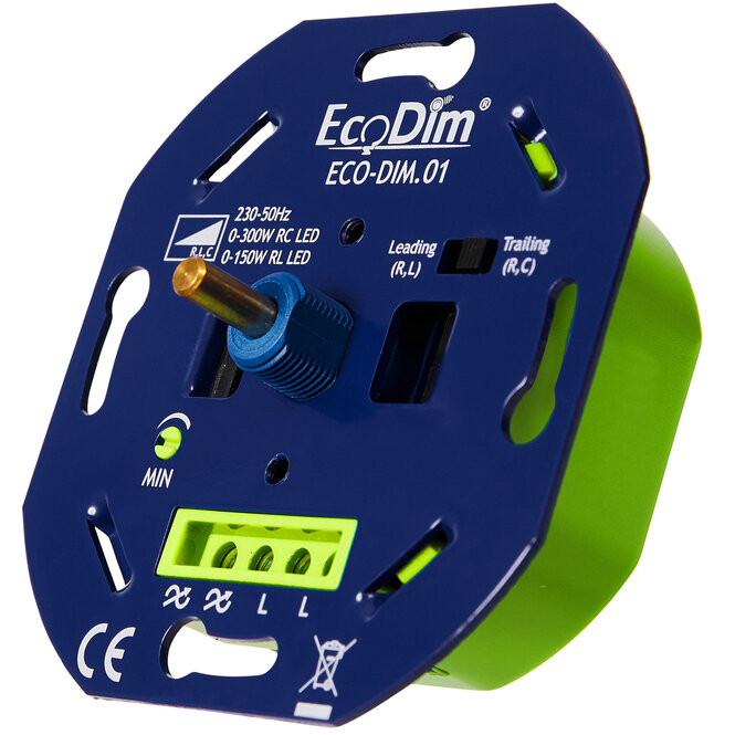 EcoDim ECO-DIM.01 Led-Dimmer universal 0-300W (RLC) Phase ein und Phase aus.