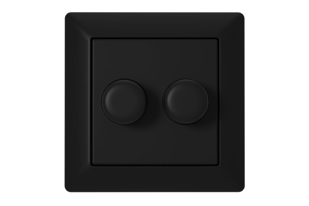 EcoDim ECO-DIM ED-10005B Duo-Dimmer-Knopf Mattschwarz RAL 9005