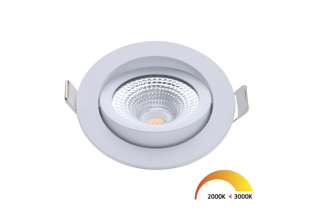 EcoDim EcoDim 5Watt 2000K - 3000K Rund Weiß Kippbar LED Einbaustrahler Warmweiß 85mmØ Kippbar IP54