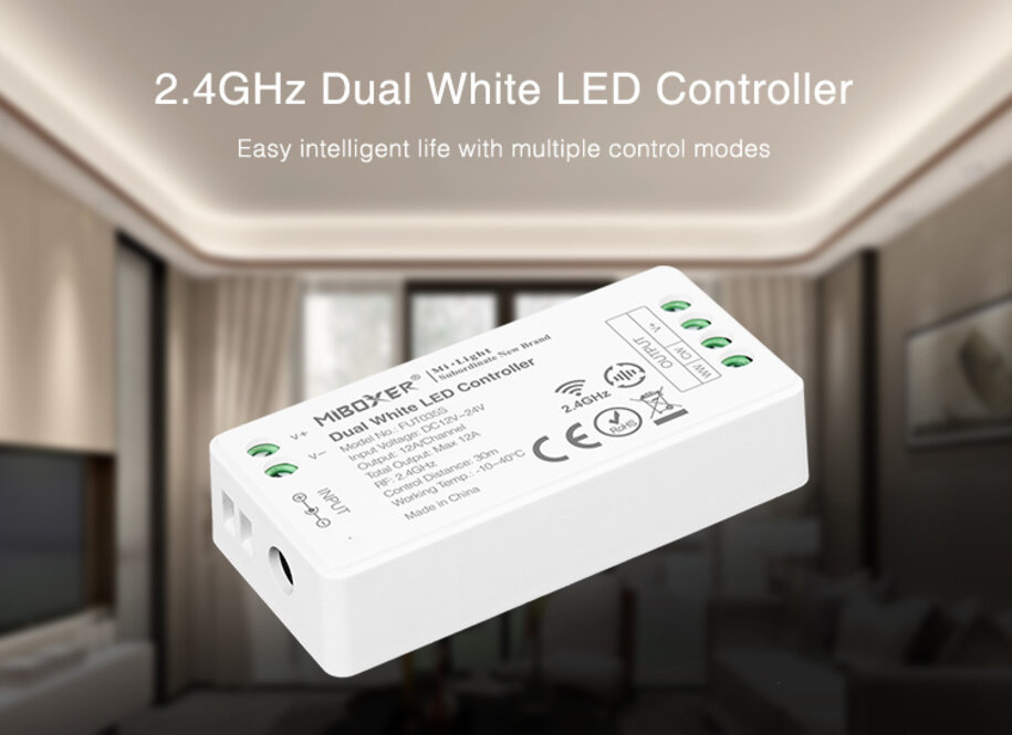 MiLight Doppelter weißer LED-Streifen-Controller 12A, 12V-24V (LOS)