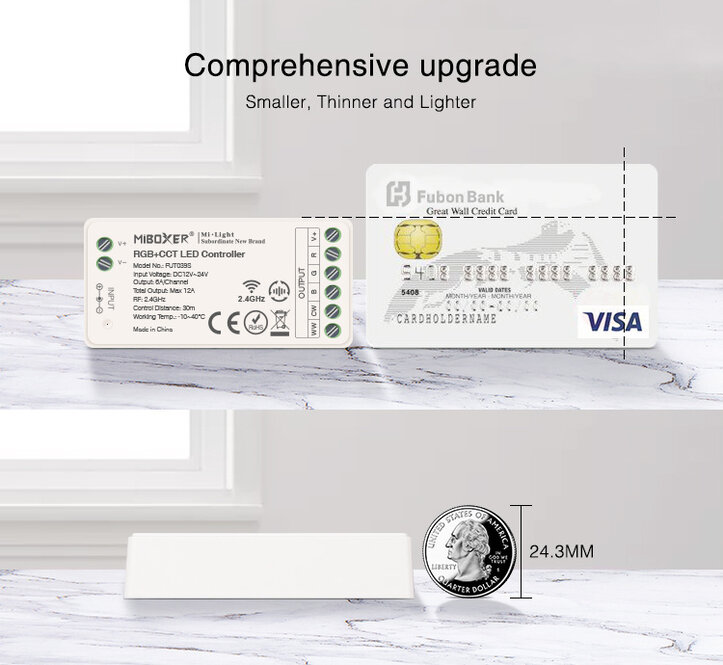 MiLight Doppelter weißer LED-Streifen-Controller 12A, 12V-24V (LOS)