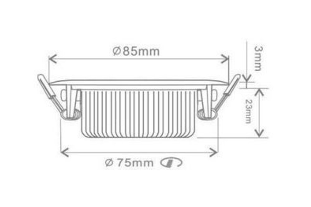 EcoDim EcoDim 5Watt 2000K - 3000K Rund Schwarz Kippbar LED Downlight Warmweiß 85mmØ Kippbar IP54