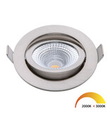 EcoDim EcoDim 5Watt 2000K - 3000K Nickel rund schwenkbar LED Downlight Warmweiß 85mmØ schwenkbar IP54
