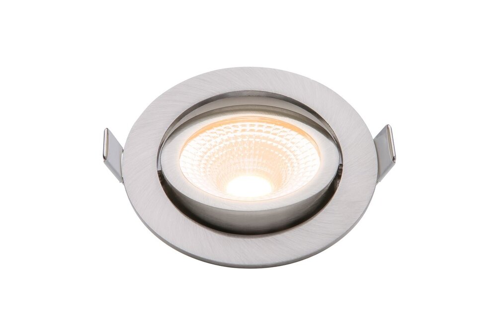 EcoDim EcoDim 5Watt 2000K - 3000K Nickel rund schwenkbar LED Downlight Warmweiß 85mmØ schwenkbar IP54