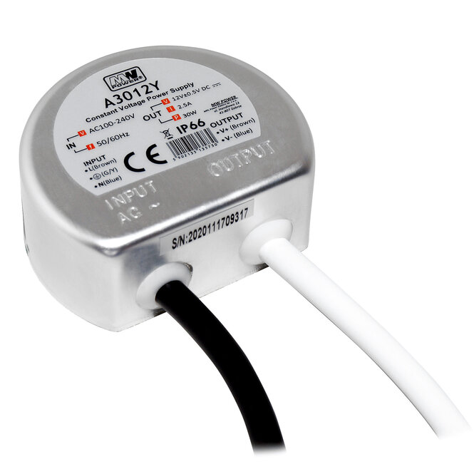 MWPower Wasserdichtes Mini-Netzteil ⌀58mm - DC 24V 30 Watt 1,25A - IP66