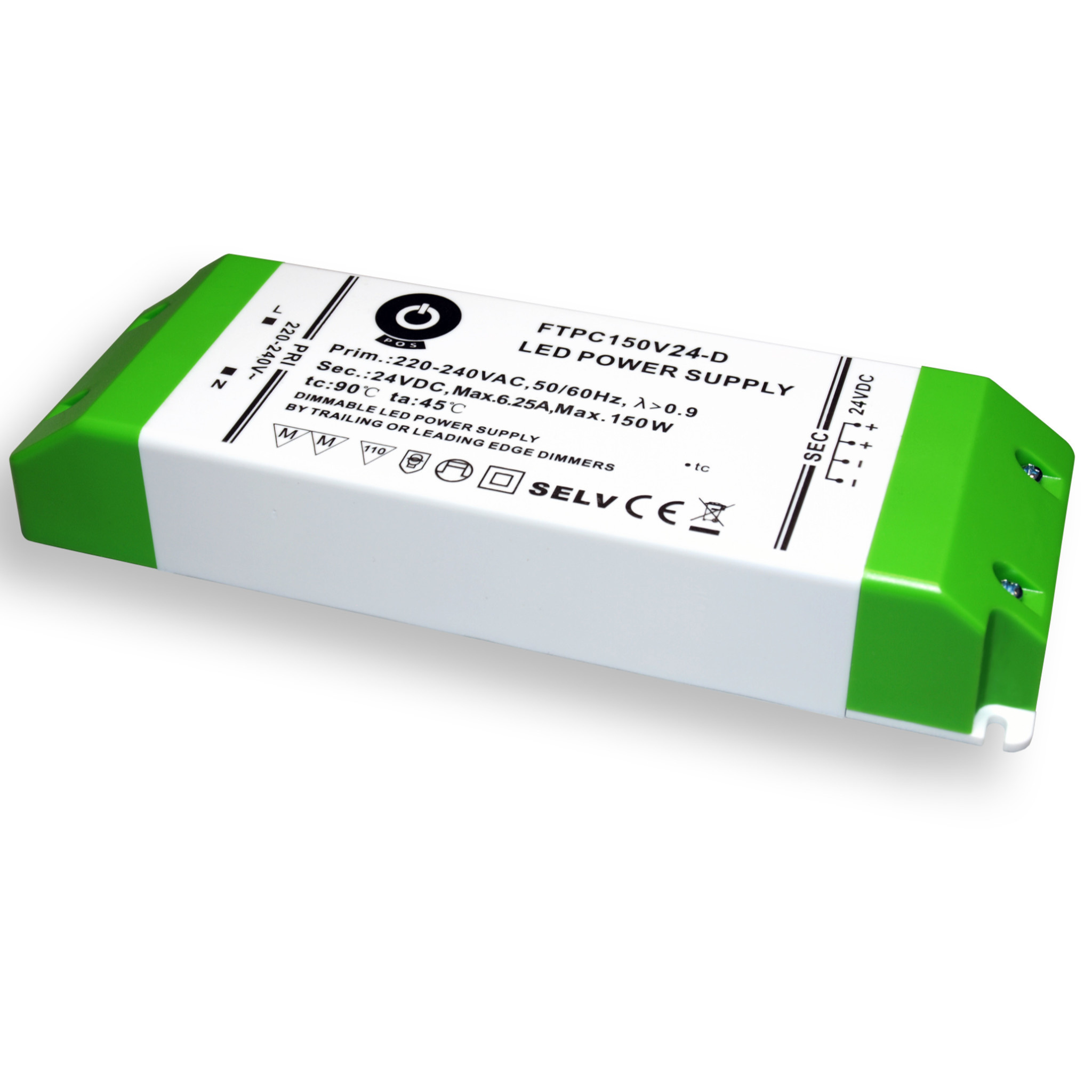 POS-POWER Kompaktes dimmbares Netzteil DC 24 Volt 150 Watt 6,25 Ampere