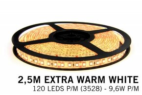 Applamp Extra Warm White Led Strip | 2.5m 120 Leds pm Typ 2835 12V Single Strip