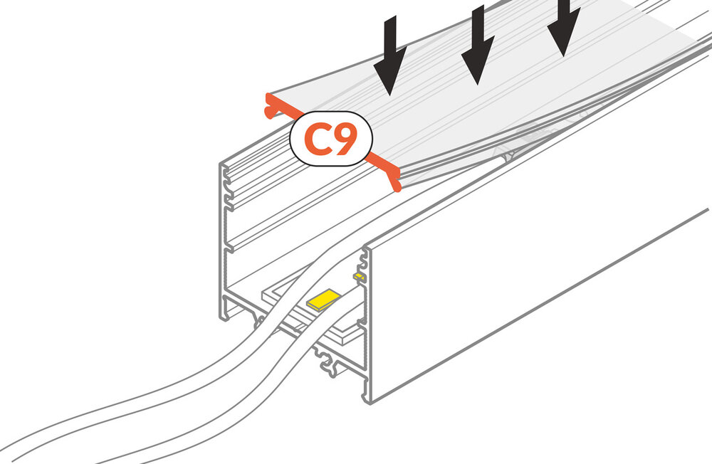Abdeckung C9 Clickon Schwarz - 20-Meter-Rolle