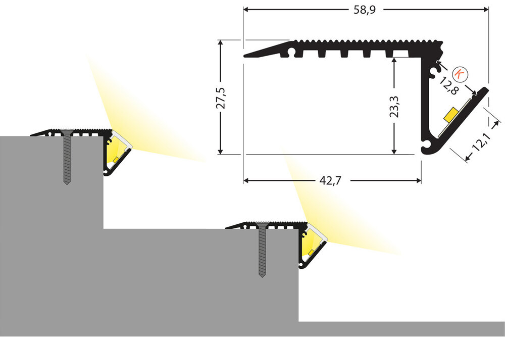 STEP12 Led-Profil für Treppenstufen