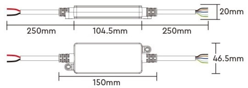 MiLight Wasserfester RGBW-LED-Streifen-Controller 12A, 12V-24V IP66