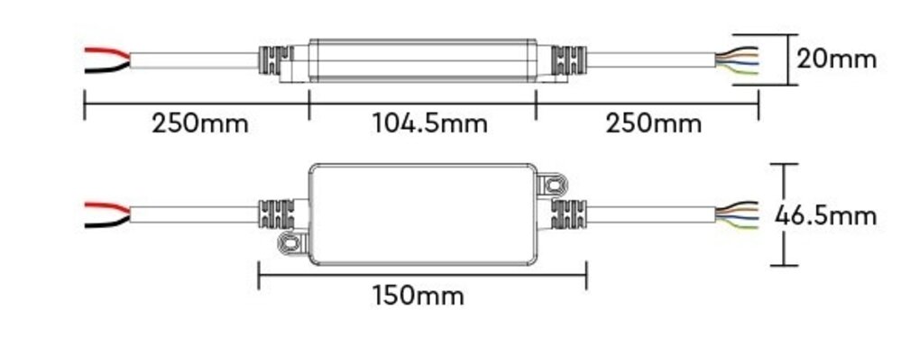 MiLight Wasserfester RGB-LED-Streifen-Controller 12A, 12V-24V IP66