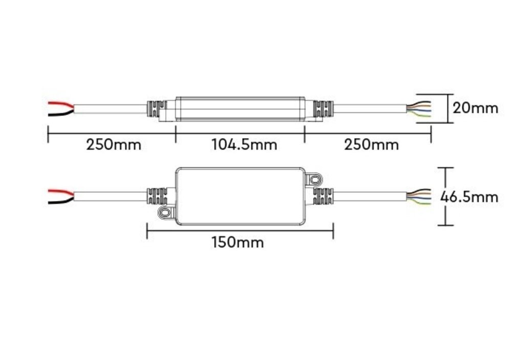 MiLight Wasserfester RGB-LED-Streifen-Controller 12A, 12V-24V IP66