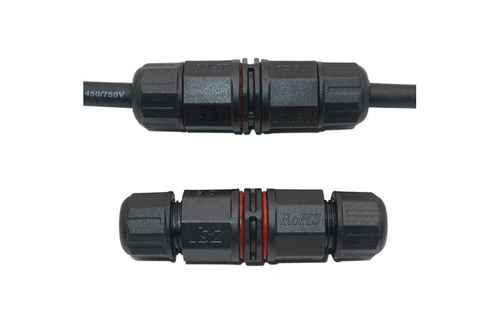 Wasserdichter Steckverbinder 2-adriger Kabelstecker - lötfrei IP68