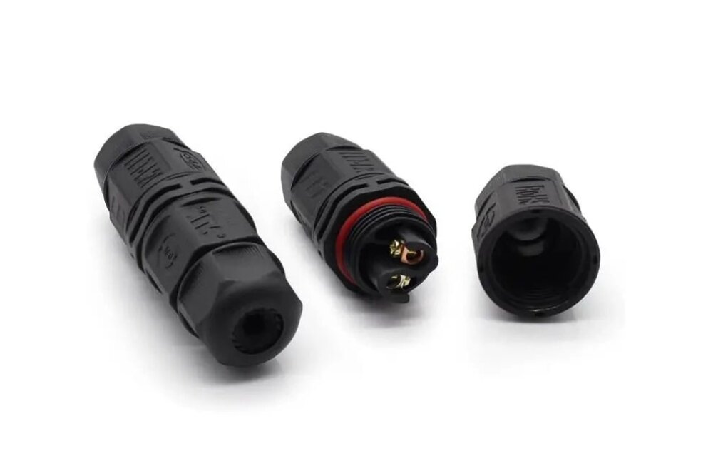 Wasserdichter Steckverbinder 2-adriger Kabelstecker - lötfrei IP68