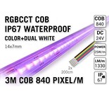 Applamp 3m COB RGBCCT IP67 Wasserdichter Led Strip | 25W pm 24V | 840 Pixel pm - Lose Strip