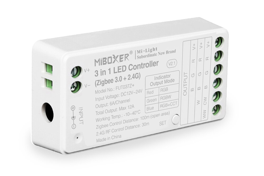 MiLight Miboxer 3 in 1 Zigbee 3.0 + RF 2.4G RGB/RGBW/RGBCCT Dimmer Controller