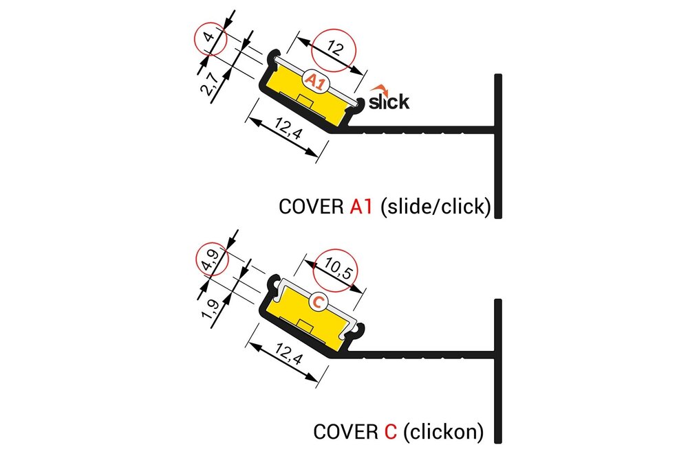 VERSO 12mm Aufbau-LED-Profil - Indirekte Beleuchtung für die Decke