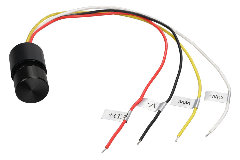 Applamp Mini LED Dimmer CCT / Dual White versenkter Drehschalter 12V-24V, 3A, IP65 wasserdicht