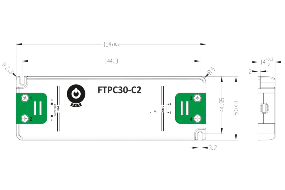 POS-POWER Kompaktes Konstantspannungs-Netzteil DC 24 Volt 30 Watt 1,25 Ampere