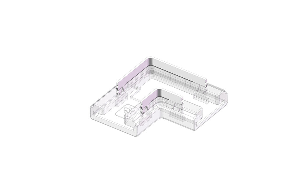 COB LED 90° Winkel L-Verbinder für einfarbige LED-Streifen, lötfrei. Für 8mm LED-Streifen | (L 17.1mm x L 9.8mm x H 5mm)