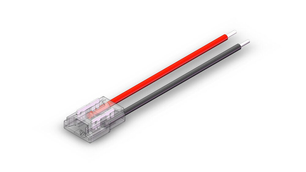 Weißer COB LED-Streifen lötfreier Stromanschluss für 8mm LED-Streifen
