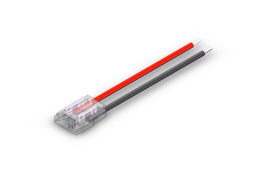 Weißer COB LED-Streifen lötfreier Stromanschluss für 8mm LED-Streifen