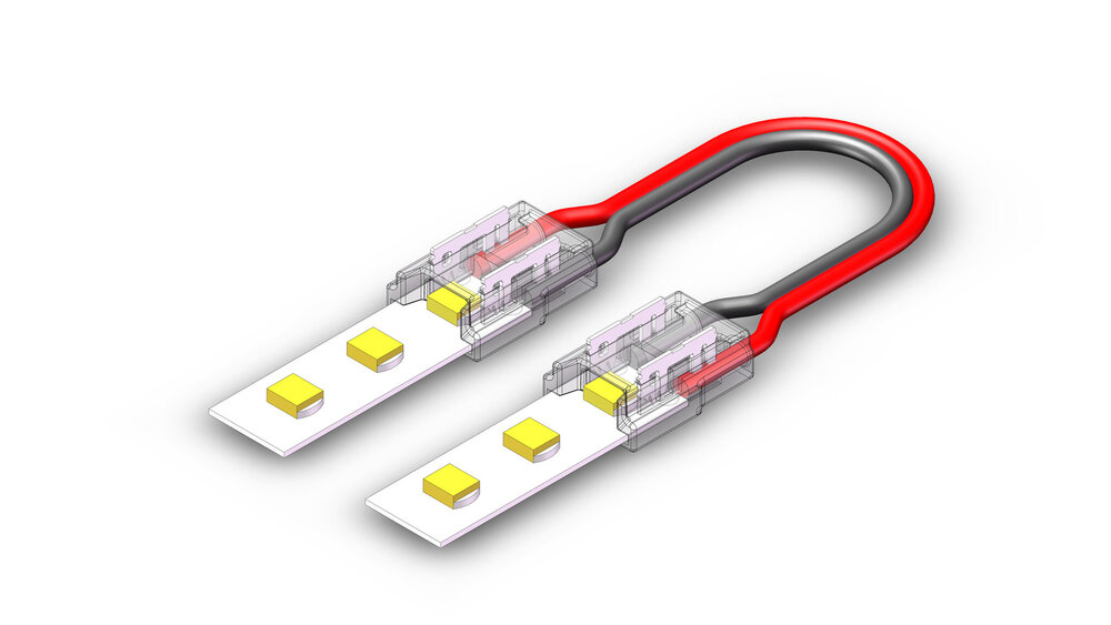 Weißer COB-LED-Streifen lötfreier flexibler Anschluss für 8mm-LED-Streifen