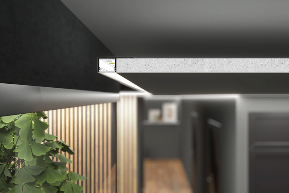 LUXA TS 14mm versenktes Led Profil für Gipskarton und Stuck.