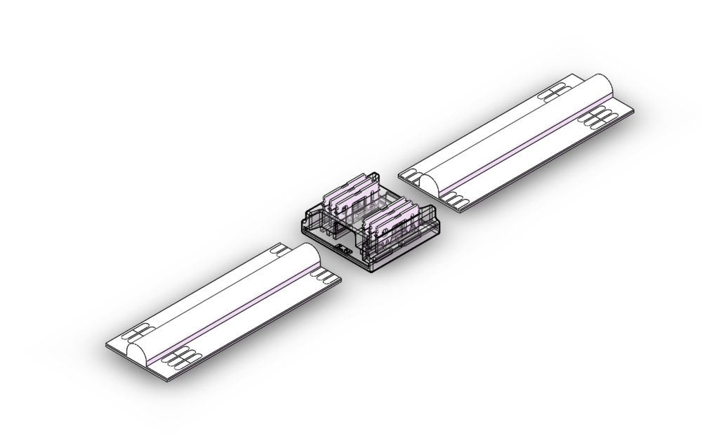 RGB+Dual White COB LED-Streifen-Koppler, lötfrei. Für 12mm LED-Streifen