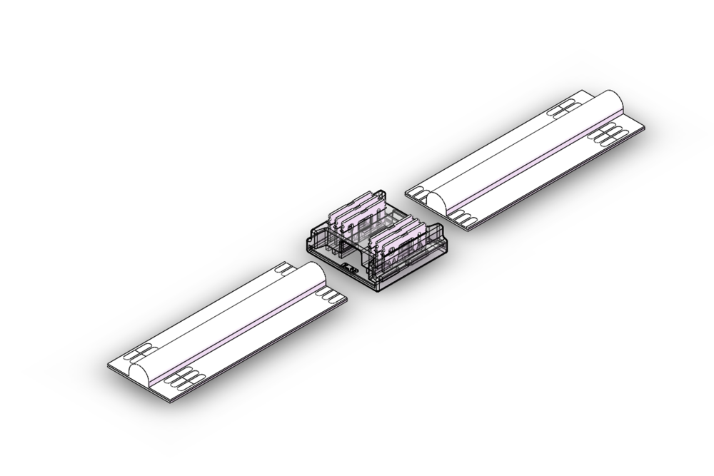 RGB+Dual White COB LED-Streifen-Koppler, lötfrei. Für 12mm LED-Streifen