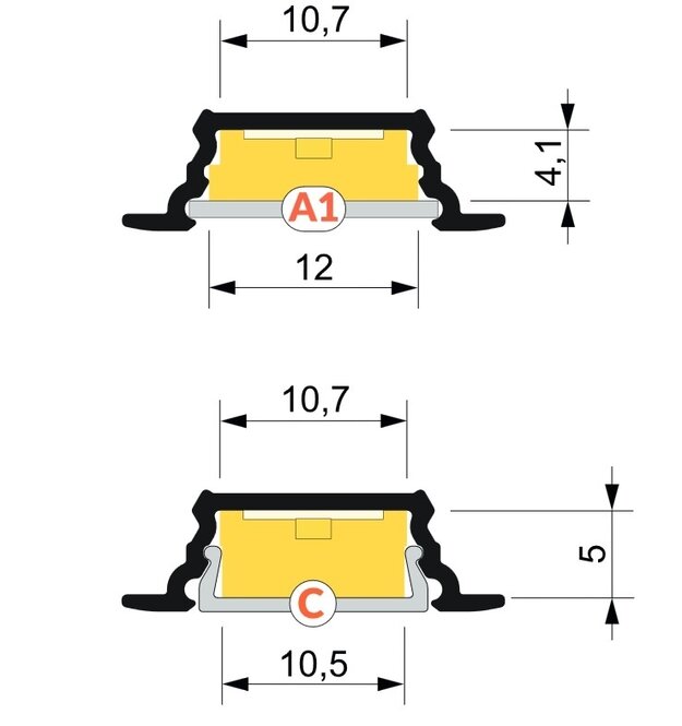 LINEA10 V2 10mm Versenktes Led-Profil 2m
