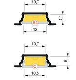 LINEA10 V2 10mm Versenktes Led-Profil 2m