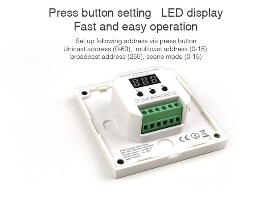 MiLight DALI DT6 4-Zonen-Einzelfarben-Panel-Touch-Wandpanel