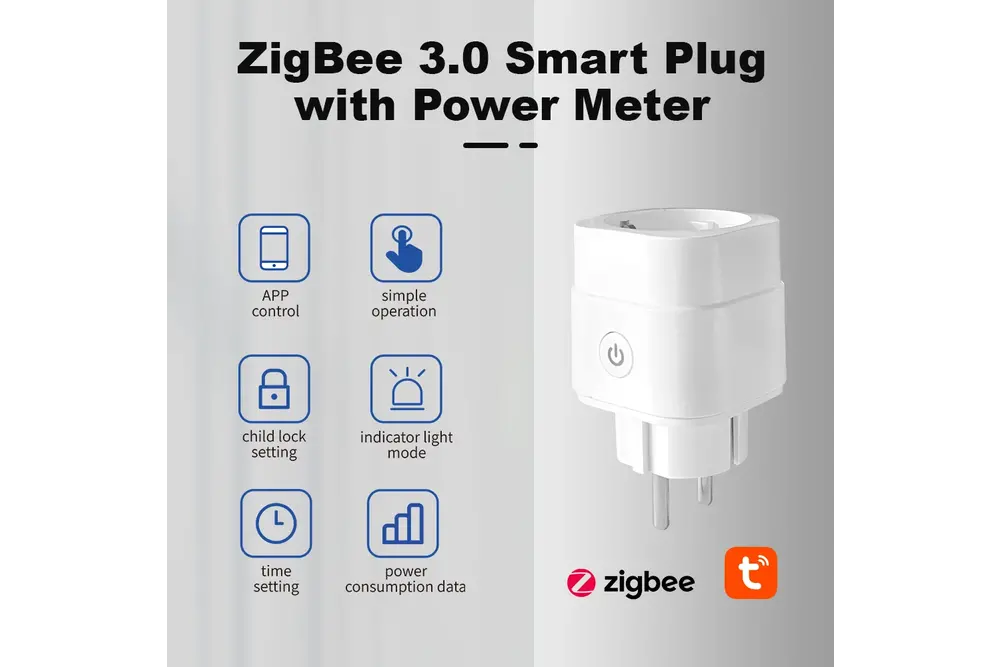GLEDOPTO Gledopto 10A Zigbee Smart Plug Ein/Aus-Schalter mit Stromverbrauchsstatistik