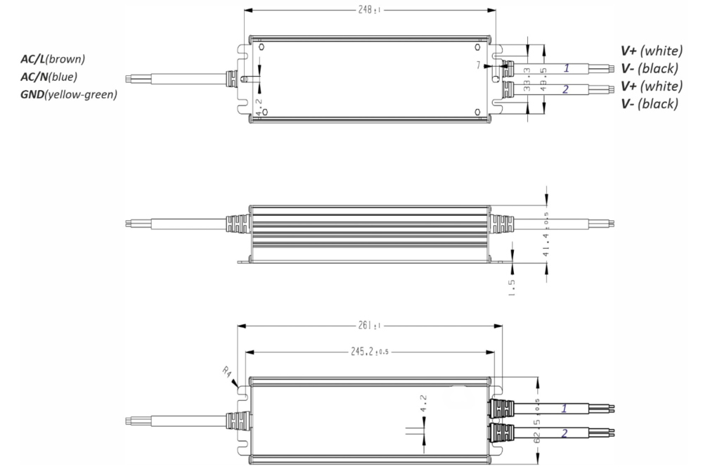 POS-POWER POS-Power Wasserdichtes Netzgerät DC 12V 290 Watt 24,2 Ampere