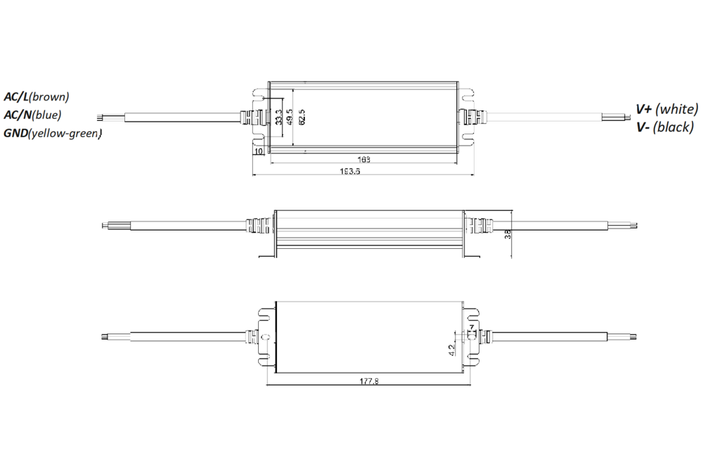 POS-POWER POS-Power wasserdichtes Netzgerät DC 12V 150Watt 12.5A