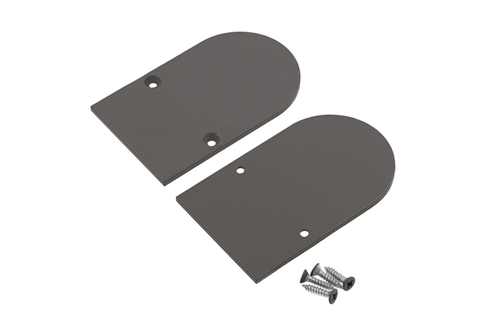 HALUX23 Metall-Endkappen für Flachabdeckung C9, Satz mit zwei Teilen