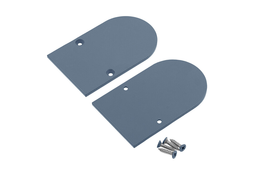 HALUX23 Metall-Endkappen für Flachabdeckung C9, Satz mit zwei Teilen