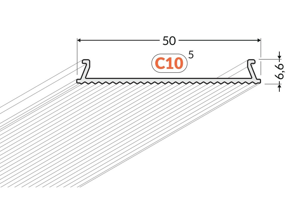 Abdeckung C10 Pro Clickon | Hochleistungsdiffusor, Länge 1m oder 2m