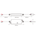 MiLight Wasserfester 5-in-1-LED-Controller für einfarbige/zweifarbige/weiße/RGB/RGBW/RGBCCT-LED-Streifen 12A, 12V-24V IP66