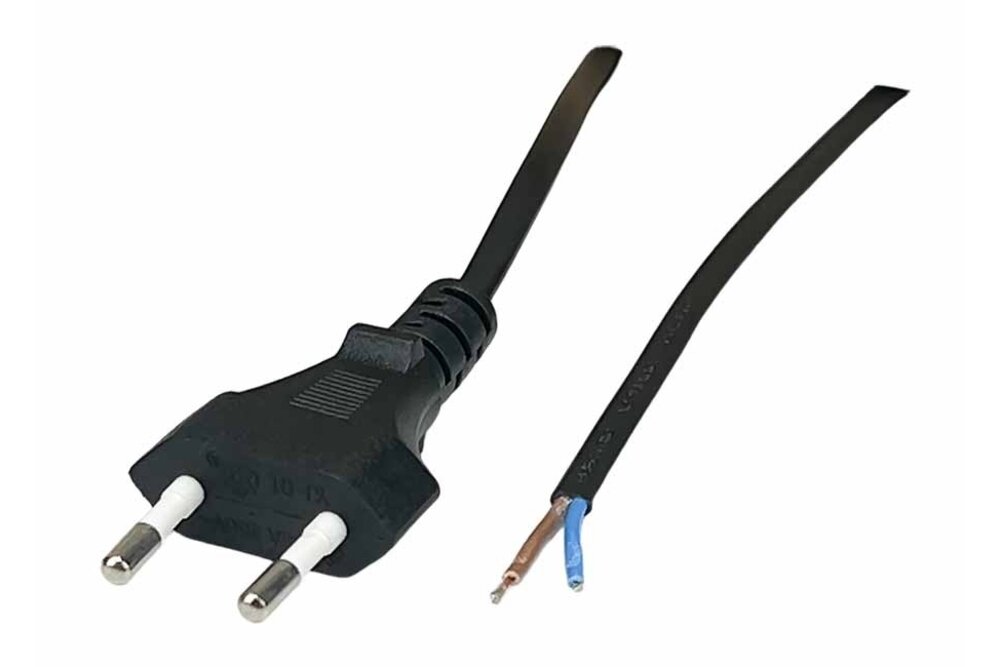 Euro-Netzkabel ohne Erdung 2 Meter