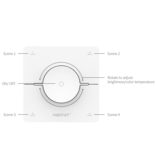 MiLight Funk-Doppeldrehknopf-Wanddimmer in Weiß, 4 einstellbare Szenentasten, RF 1 Kanal für Miboxer-Dimmermodul, duale weiße Lampen und Steuergeräte -Weiß