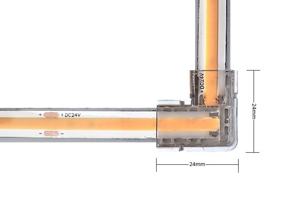 Applamp Lötfreier Winkelverbinder IP68 für 8mm einfarbige wasserdichte COB-LED-Streifen