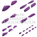 Axis Round Edges Fins   *PURPLE * Set 1 t/m 18 Total 63 holds  in PU